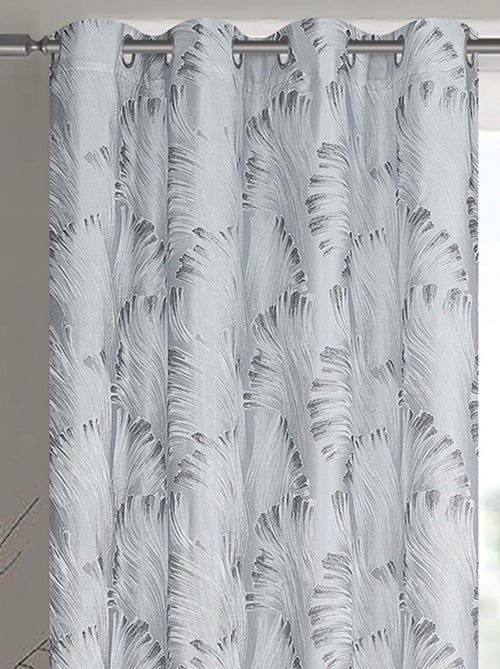 Paire de rideaux jacquard tissé abstrait avec relief - Kiabi