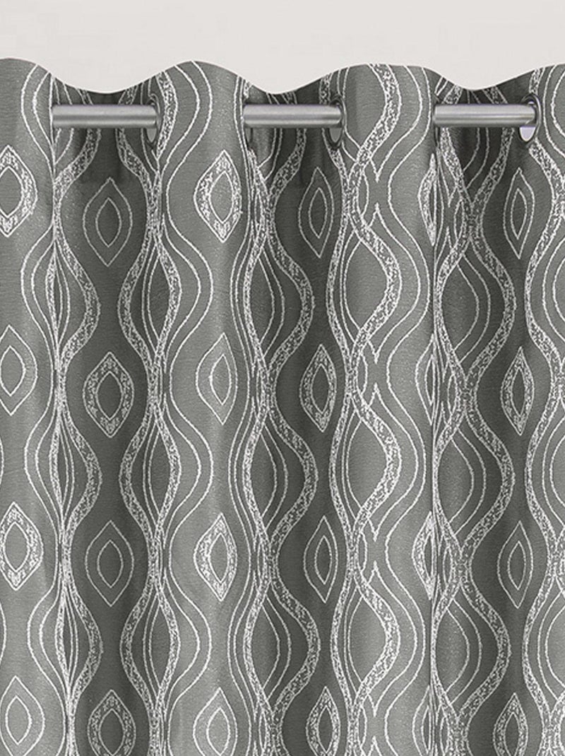 Paire de rideaux obscurcissant à motifs Gris clair - Kiabi