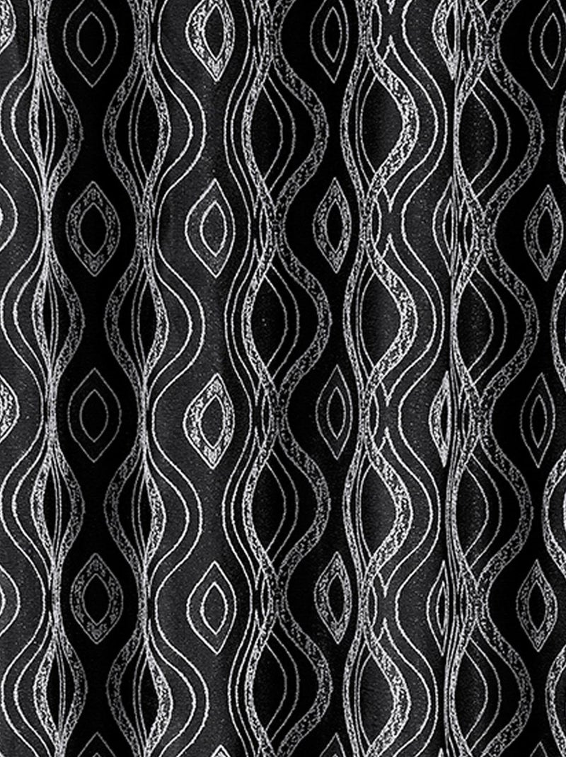 Paire de rideaux obscurcissant à motifs Noir - Kiabi