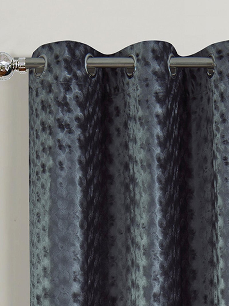 Paire de rideaux obscurcissants  - Effet velours Gris - Kiabi