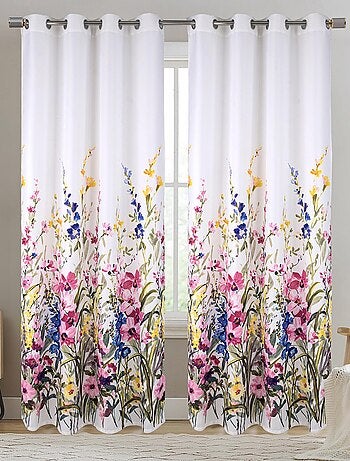 Paire de Rideaux occultants motif floral