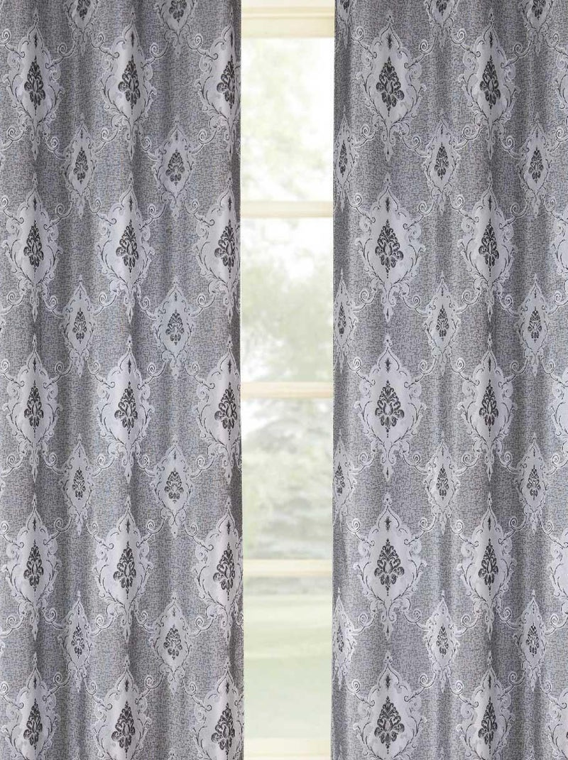 Paire de rideaux tamisants baroque Gris clair - Kiabi