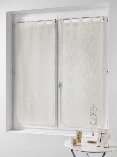 Paire de rideaux voilages  - Effet lin - Kiabi