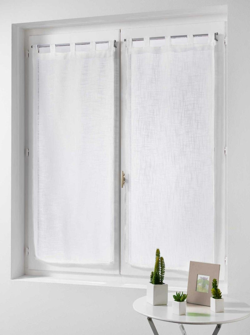 Paire de rideaux voilages  - Effet lin Blanc - Kiabi