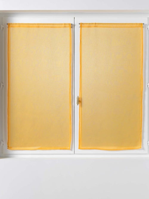 Paire de Rideaux Voile 60 x 90 cm Sandras Jaune - Kiabi