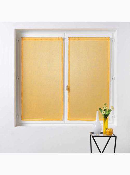 Paire de Rideaux Voile 60 x 90 cm Sandras Jaune - Kiabi