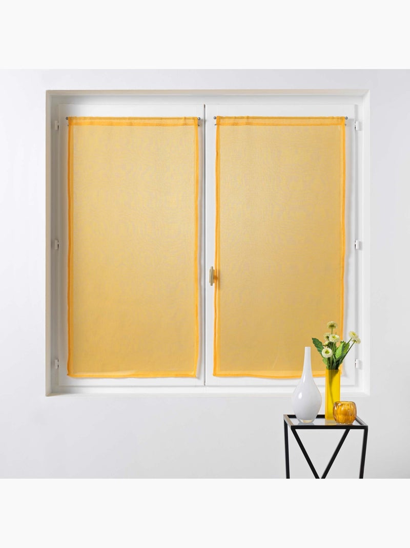 Paire de Rideaux Voile 60 x 90 cm Sandras Jaune Jaune - Kiabi
