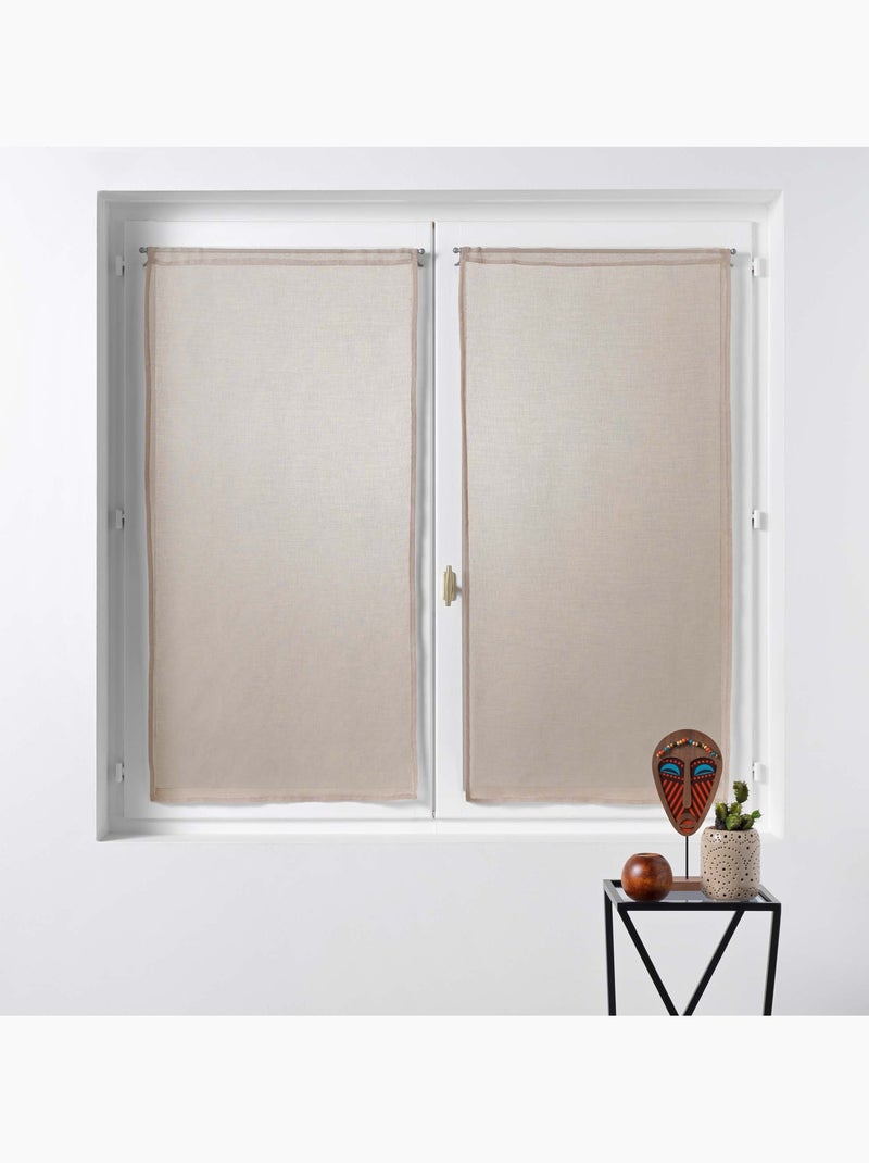 Paire de Rideaux Voile 60 x 90 cm Sandras Jaune Jaune - Kiabi