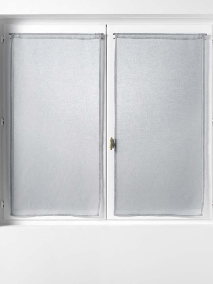 GIRASOLE Paire De Rideaux En Voile Transparent Effet Lin Pour Salon