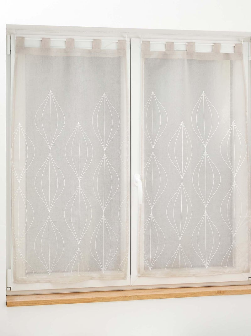 Paire de Rideaux Voile sable Galactee Blanc - Kiabi