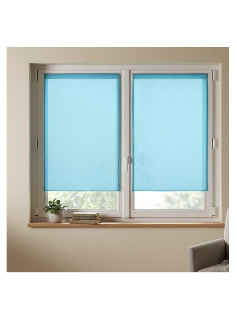 Paire de Rideaux voile uni Brise bise Bleu céladon - Kiabi
