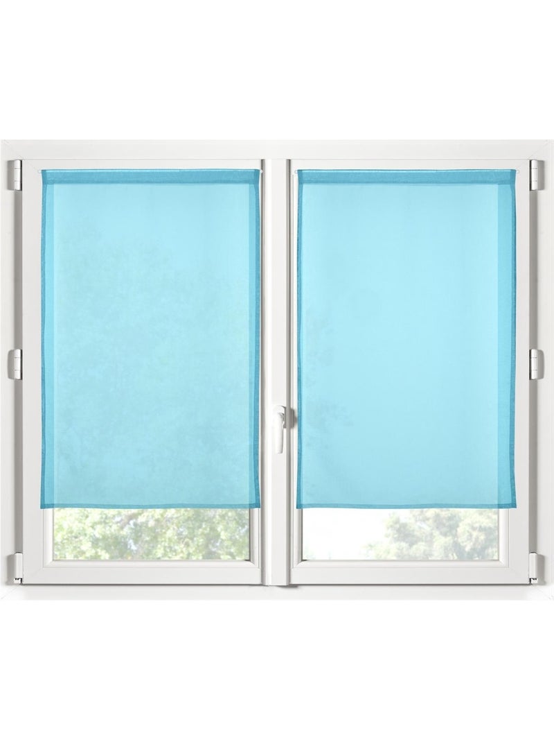 Paire de rideaux voile uni brise bise Bleu céladon - Kiabi