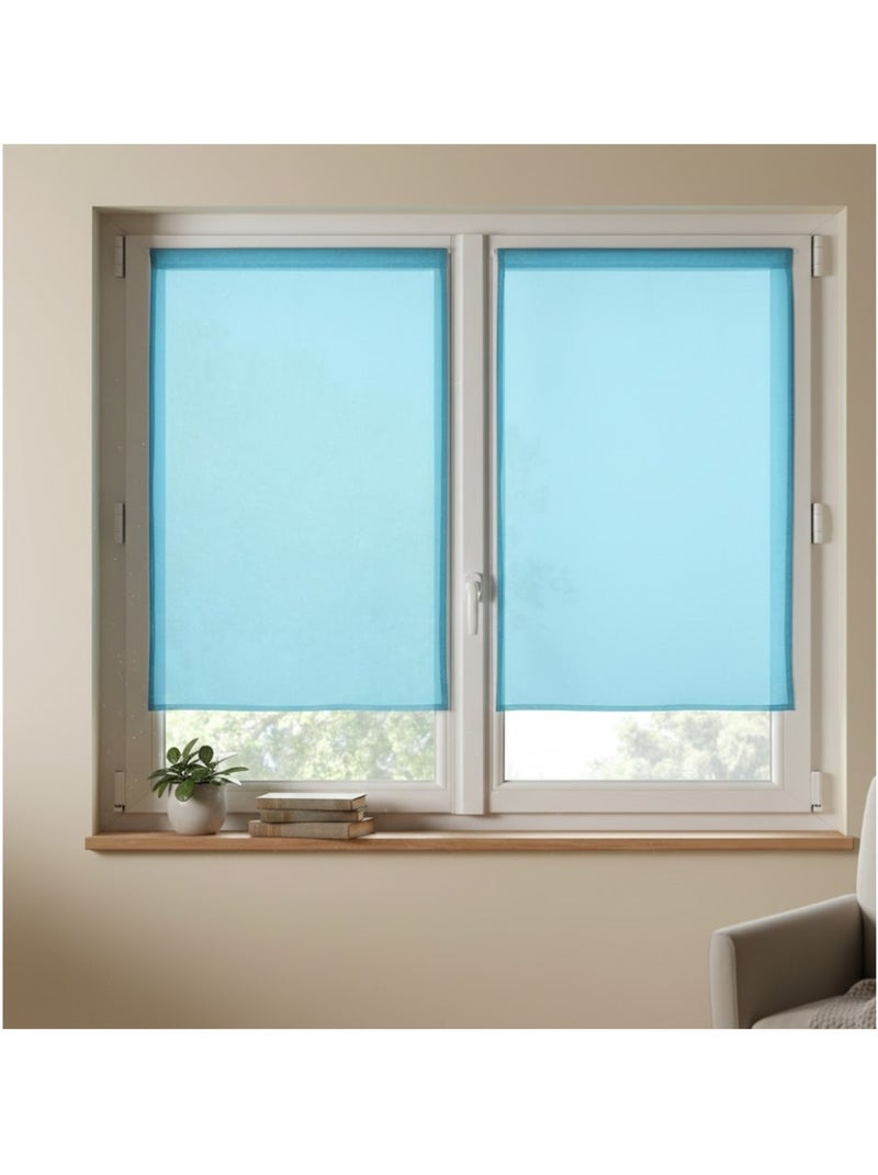 Paire de Rideaux voile uni Brise bise Bleu - Kiabi