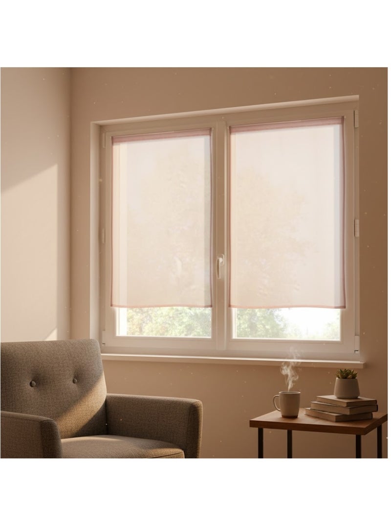 Paire de Rideaux voile uni Brise bise Rose foncé - Kiabi