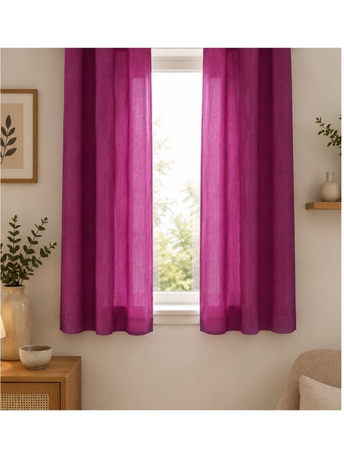Paire de rideaux voile uni brise bise - Kiabi