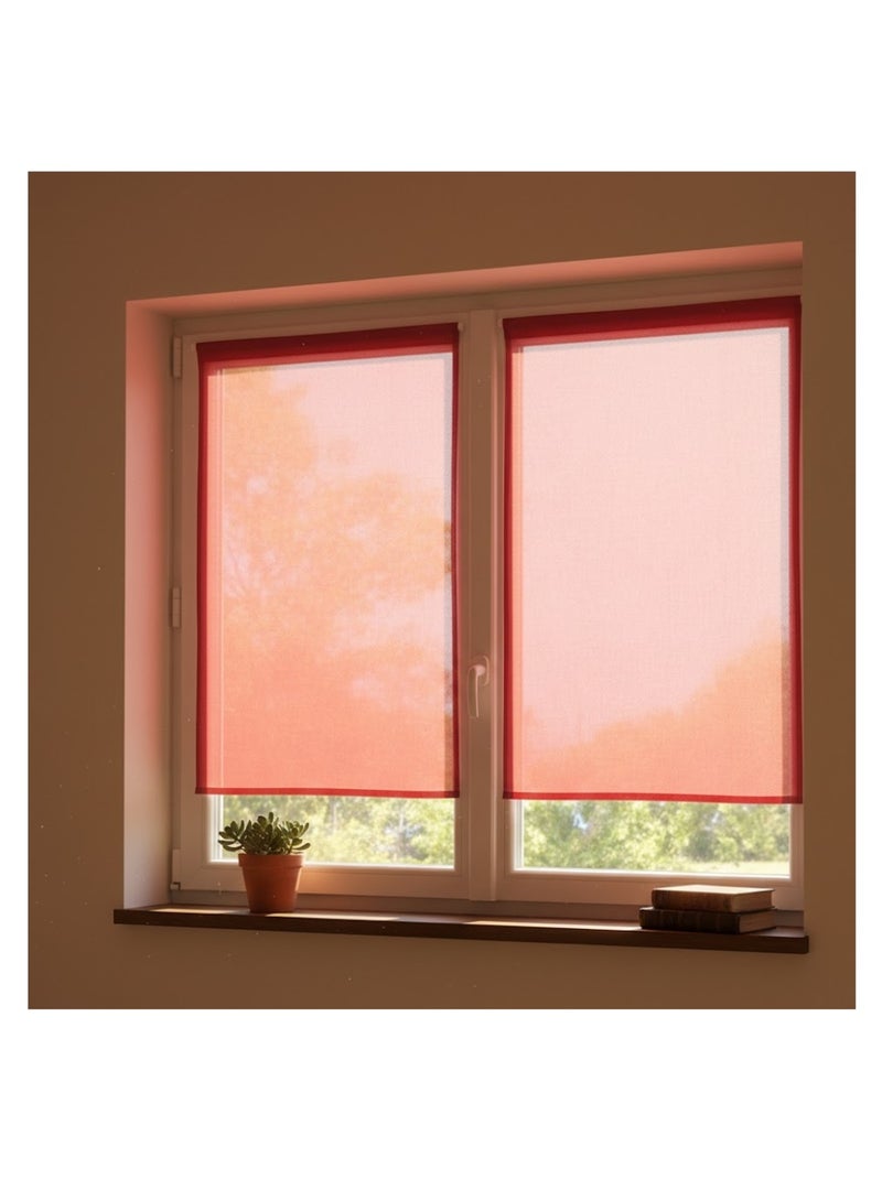 Paire de Rideaux voile uni Brise bise Rouge - Kiabi