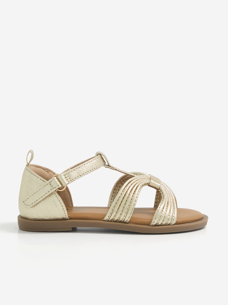 Paire de sandales à scratchs Jaune - Kiabi