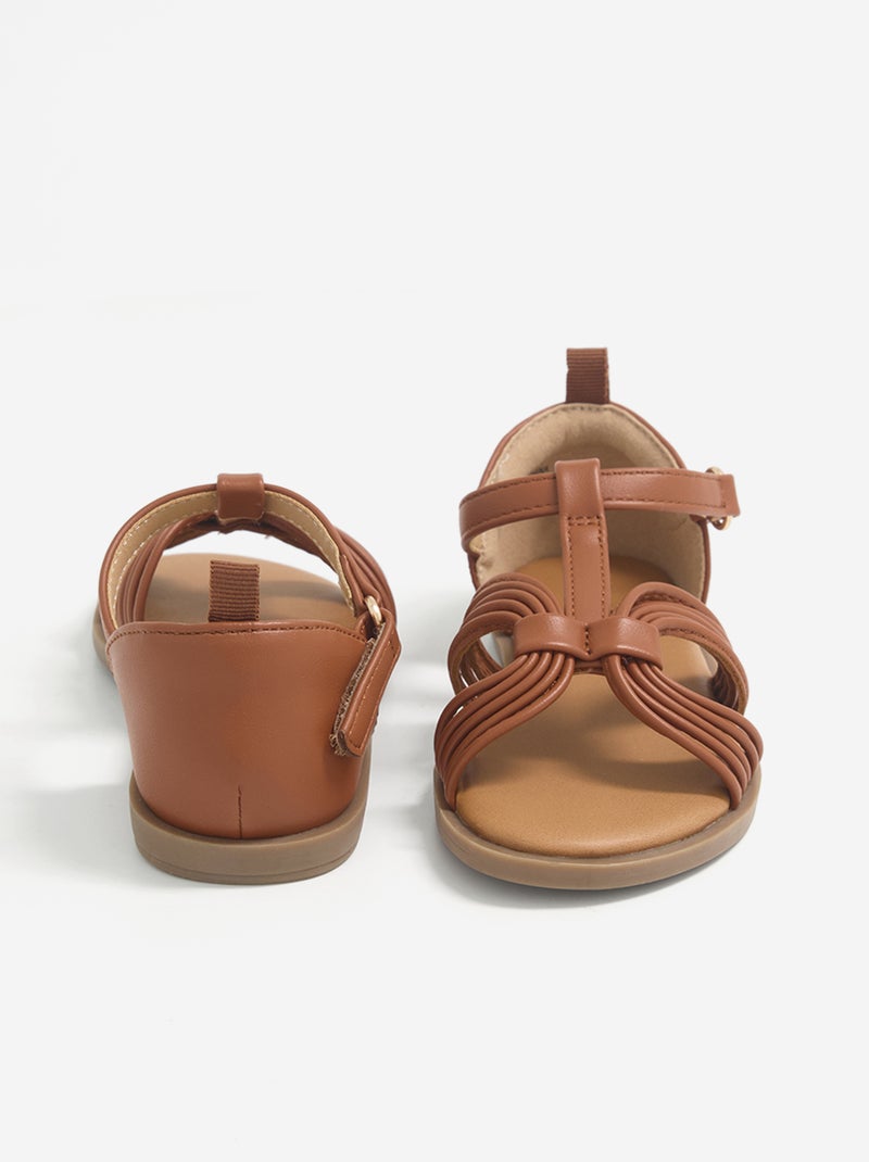 Paire de sandales à scratchs Marron - Kiabi