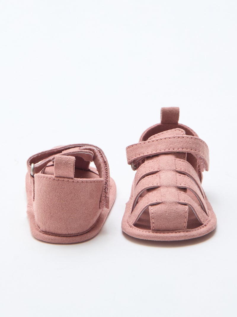 Paire de sandales à scratchs Rose - Kiabi