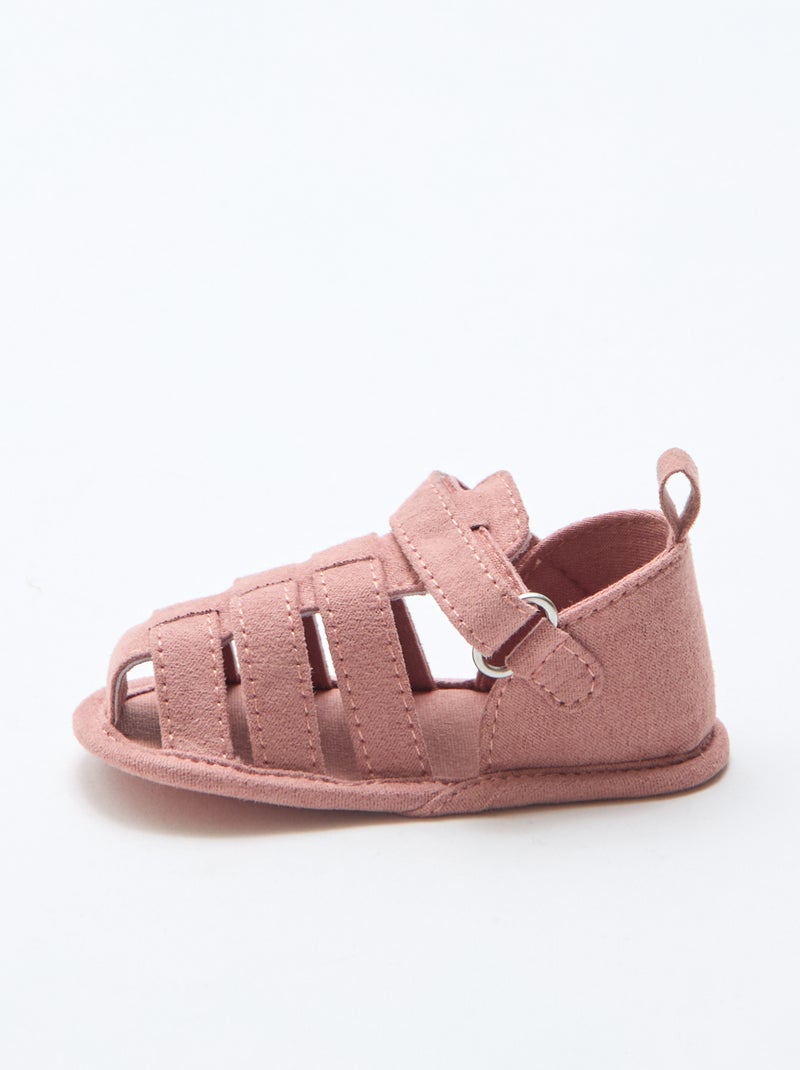 Paire de sandales à scratchs Rose - Kiabi