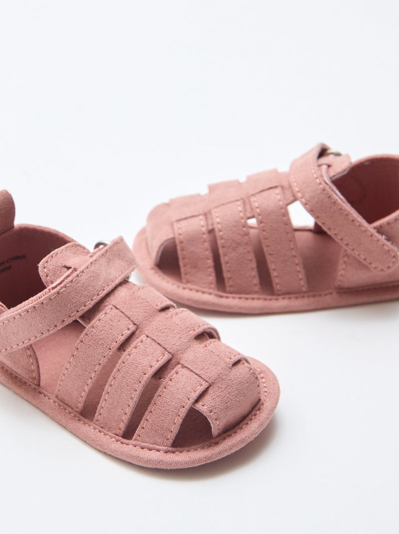 Paire de sandales à scratchs Rose - Kiabi