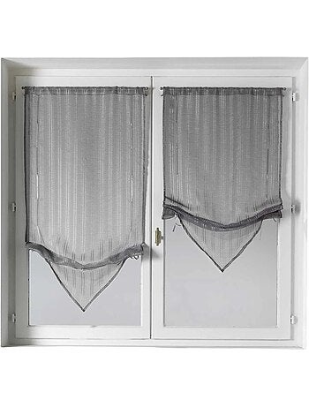Paire de stores voilages à pointes avec fils lurex