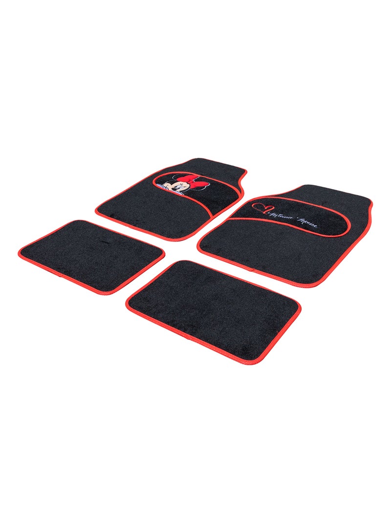 Paire de tapis de voiture - Minnie Mouse-  en PVC, universels Rouge - Kiabi