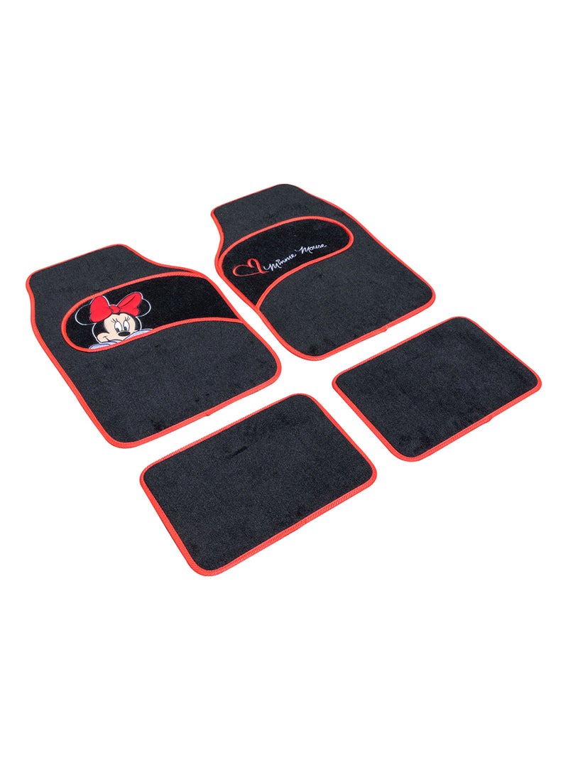 Paire de tapis de voiture - Minnie Mouse-  en PVC, universels Rouge - Kiabi