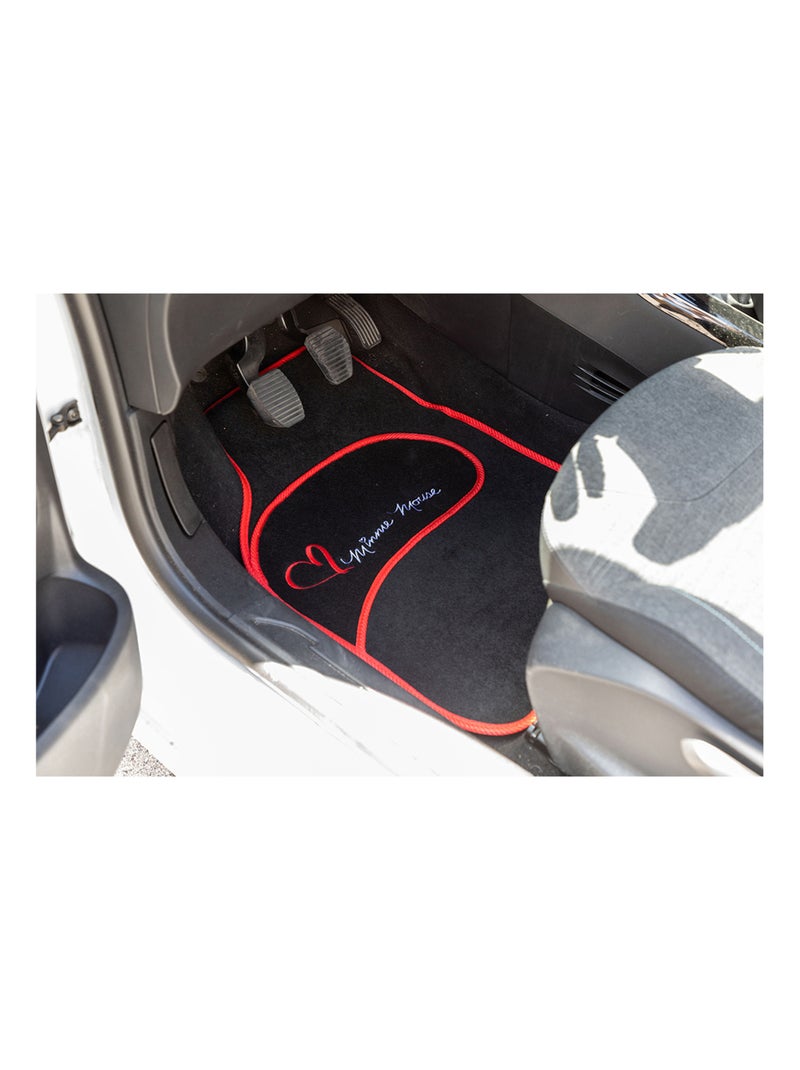 Paire de tapis de voiture - Minnie Mouse-  en PVC, universels Rouge - Kiabi