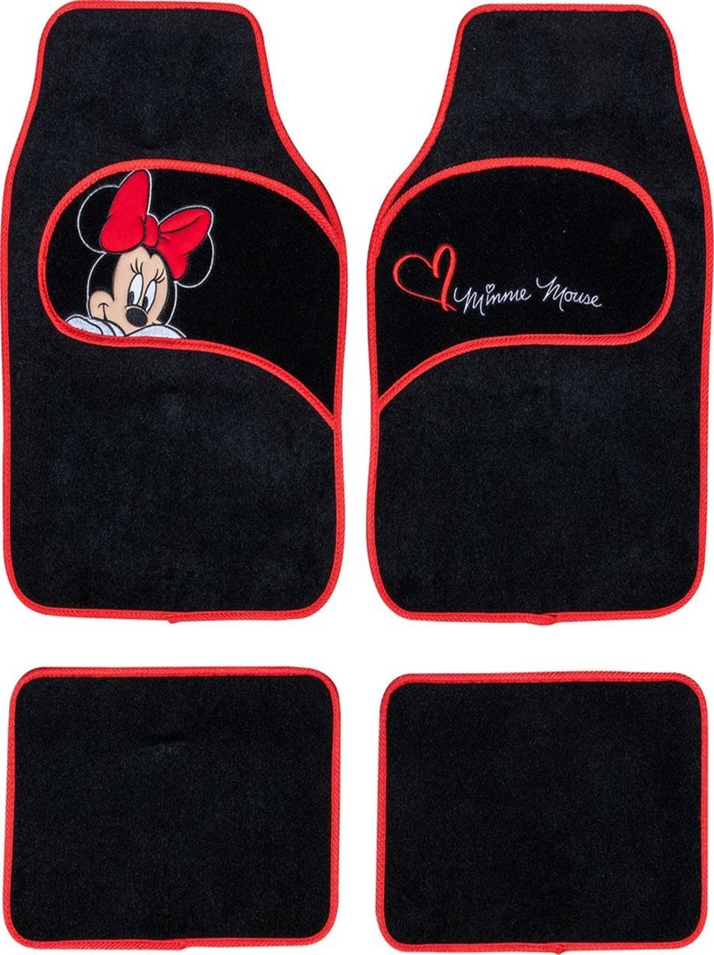 Paire de tapis de voiture Minnie Mouse, en PVC, universels Rouge - Kiabi