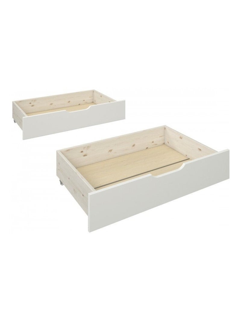 Paire de tiroirs pin massif BASILE Blanc - Kiabi