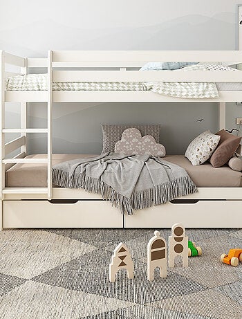 Paire de tiroirs pour lit superposé pin massif naturel ISIDORE