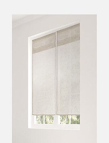 Paire de vitrage en lin avec finition soignée point clair