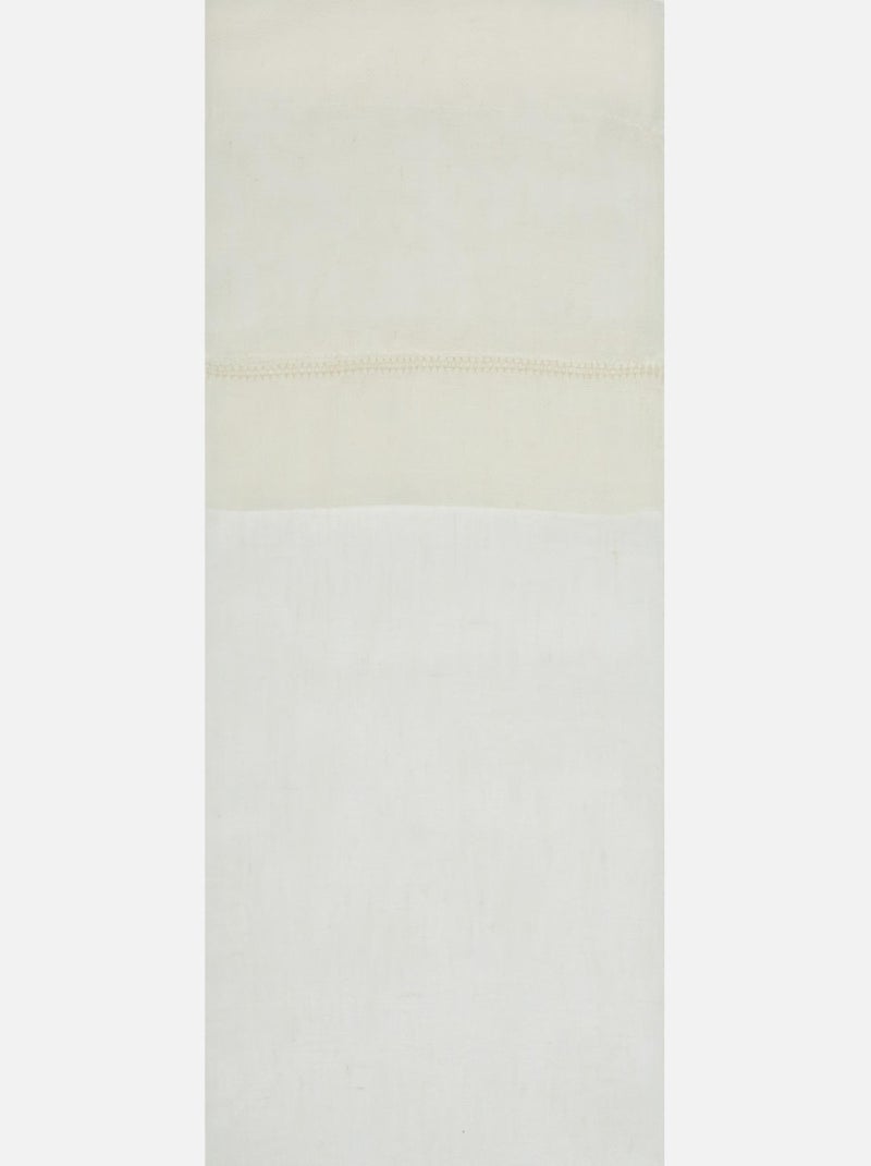 Paire de vitrage en lin avec finition soignée point clair Ecru - Kiabi