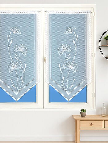 Paire de vitrages base découpée dentelle