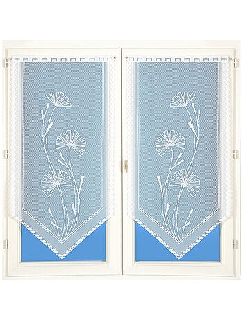 Paire de vitrages base découpée dentelle