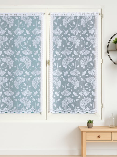 Paire de vitrages base découpée en dentelle ginkgo - Kiabi