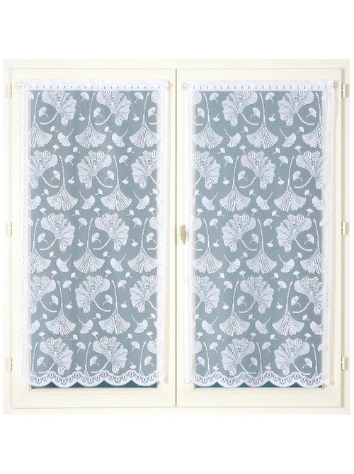 Paire de vitrages base découpée en dentelle ginkgo - Kiabi