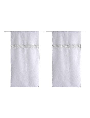 Paire de vitrages doits et galon macramé