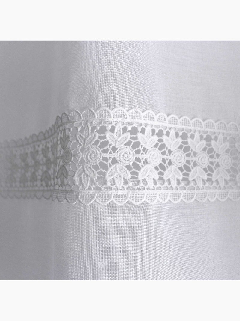 Paire de vitrages doits et galon macramé Blanc - Kiabi