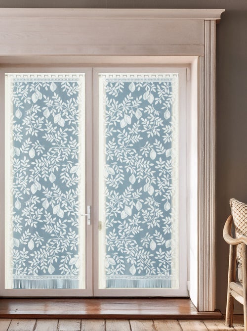 Paire de vitrages frangés dentelle motif feuillage et fruits - Kiabi