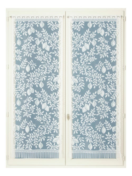 Paire de vitrages frangés dentelle motif feuillage et fruits - Kiabi