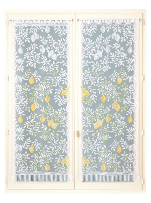 Paire de vitrages frangés dentelle motif feuillage et fruits - Kiabi