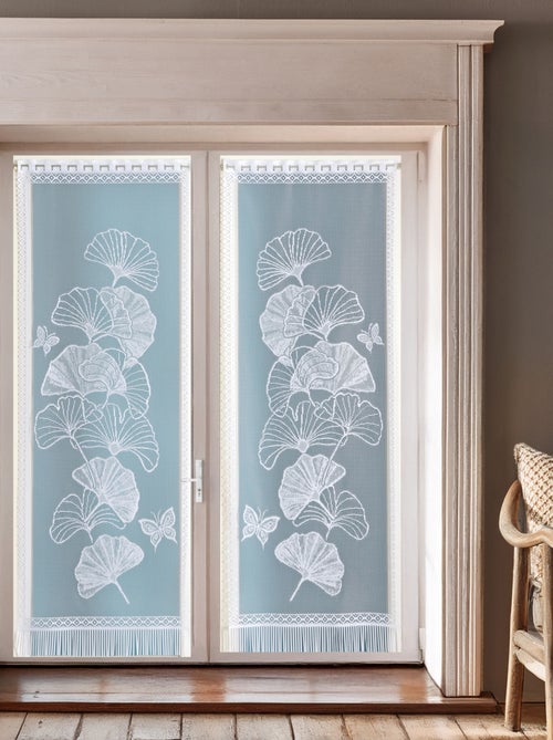 Paire de vitrages frangés dentelle motif ginkgo - Kiabi