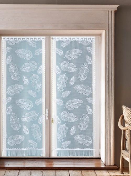 Paire de vitrages frangés en dentelle motif plumes - Kiabi