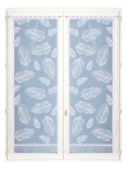 Paire de vitrages frangés en dentelle motif plumes - Kiabi