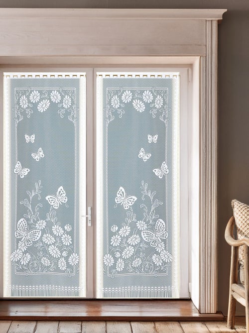 Paire de vitrages frangés et dentellés papillons - Kiabi