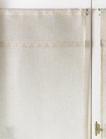 Paire de voilage à parement haut en macramé "coeur