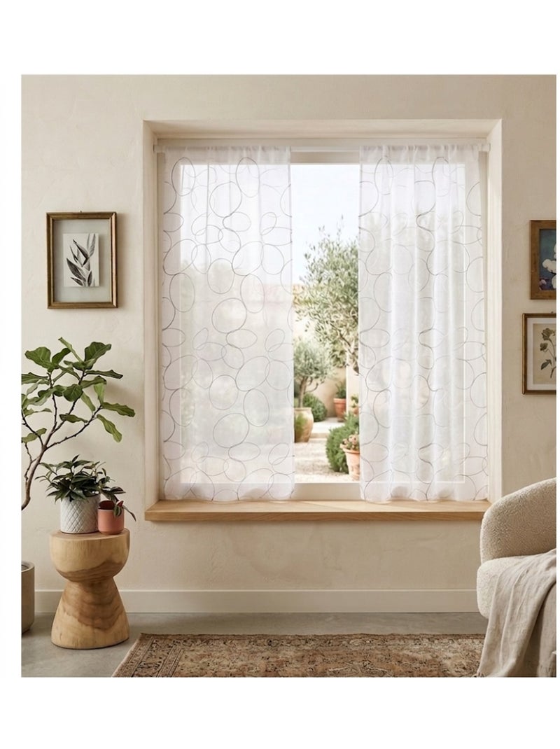 Paire de voilage Collection Galet Gris - Kiabi