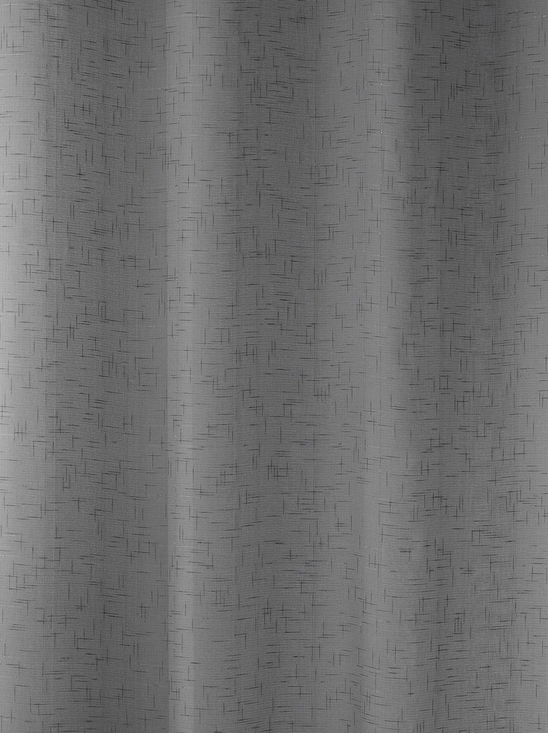Paire de voilage en étamine unie et fantaisie gris anthracite - Kiabi